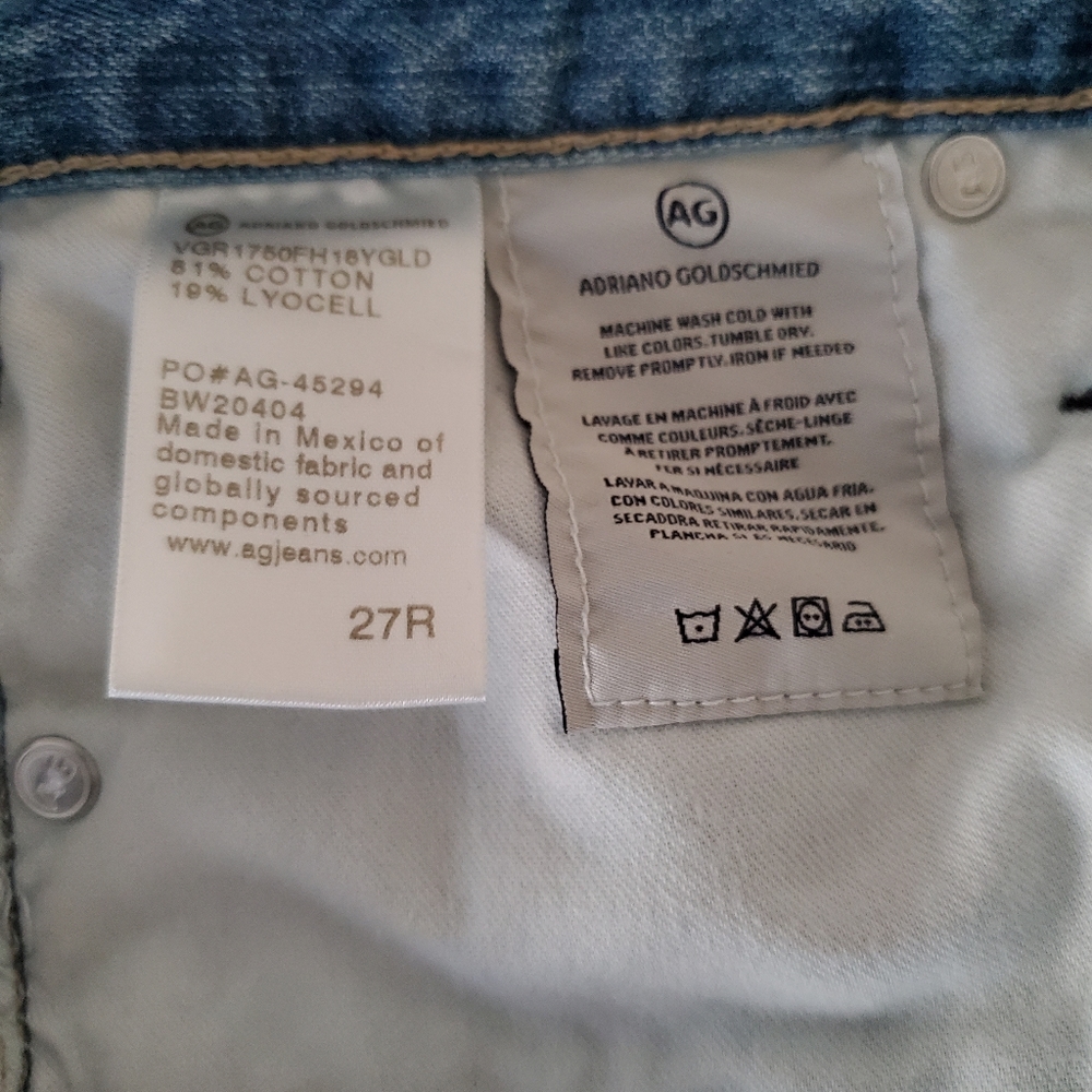AG denim, light blue wash, size 27R - Picture 4 of 4